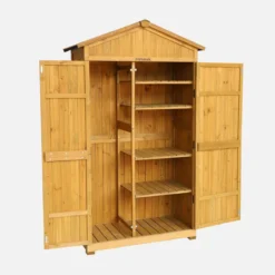 sweeek Casetta da giardino in legno d'abete e 6 vani portaoggetti, 105cm