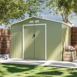 sweeek Casetta da giardino in metallo con kit di ancoraggio, 5.9m²