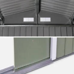 sweeek Casetta da giardino in metallo con kit di ancoraggio, 5.9m²