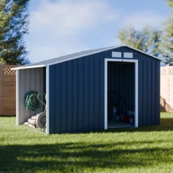 sweeek Casetta da giardino in metallo di 5,42m² con legnaia