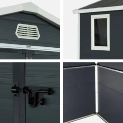 sweeek Casetta da giardino in plastica, struttura in alluminio, 3.65m²
