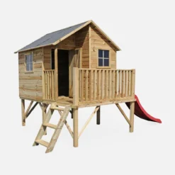 sweeek Casetta per bambini in legno di pino su palafitte 3,8m²