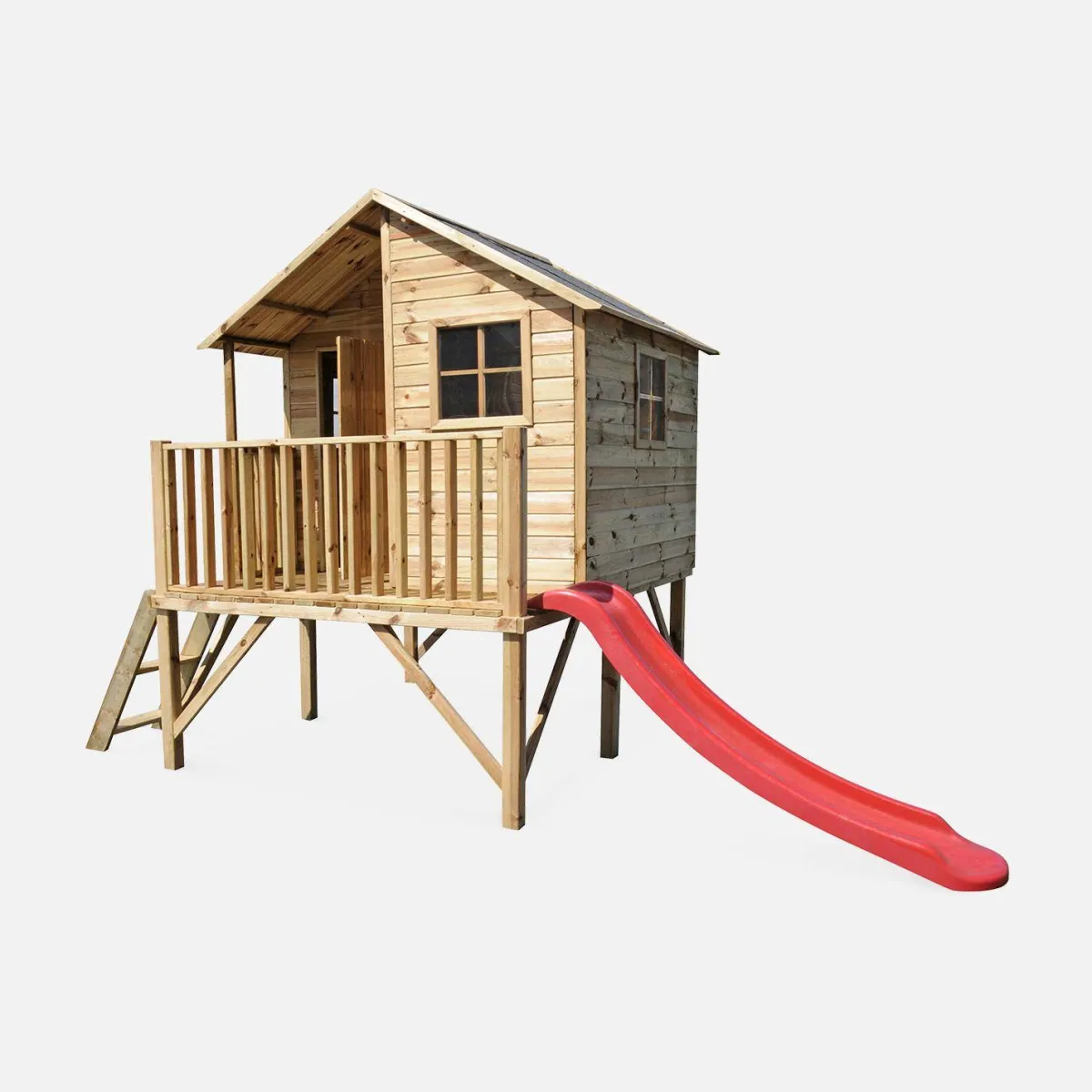 sweeek Casetta per bambini in legno di pino su palafitte 3,8m²