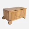 sweeek Cassapanca da giardino in legno di acacia con ruote, 119L