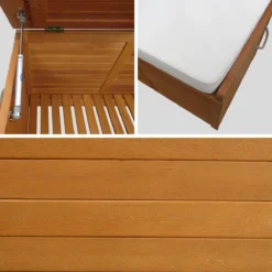 sweeek Cassapanca da giardino in legno con maniglie, 200L