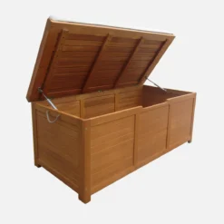 sweeek Cassapanca da giardino in legno con maniglie, 200L