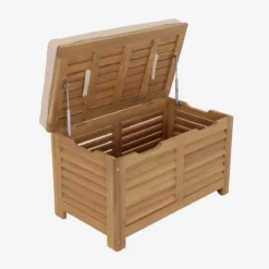 sweeek Cassapanca da giardino in legno di acacia con pistoni, 63L
