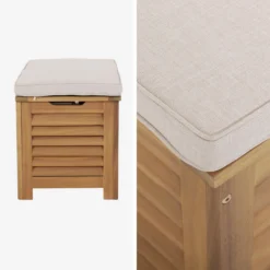 sweeek Cassapanca da giardino in legno di acacia con pistoni, 63L