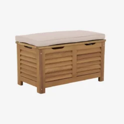 sweeek Cassapanca da giardino in legno di acacia con pistoni, 63L