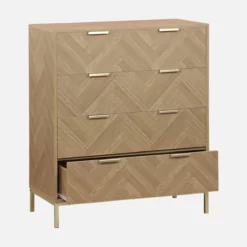 sweeek Cassettiera a spina di pesce, 4 cassetti