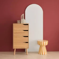 sweeek Cassettiera decorata in legno con 4 cassetti