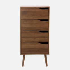 Cassettiera decorata in legno con 4 cassetti