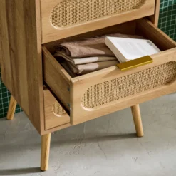sweeek Cassettiera decorata legno con 4 cassetti