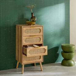 sweeek Cassettiera decorata legno con 4 cassetti