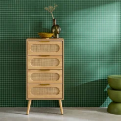 sweeek Cassettiera decorata legno con 4 cassetti
