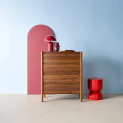 sweeek Cassettiera decorativa in legno 4 cassetti