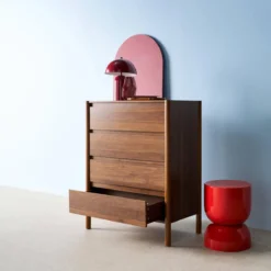 sweeek Cassettiera decorativa in legno 4 cassetti