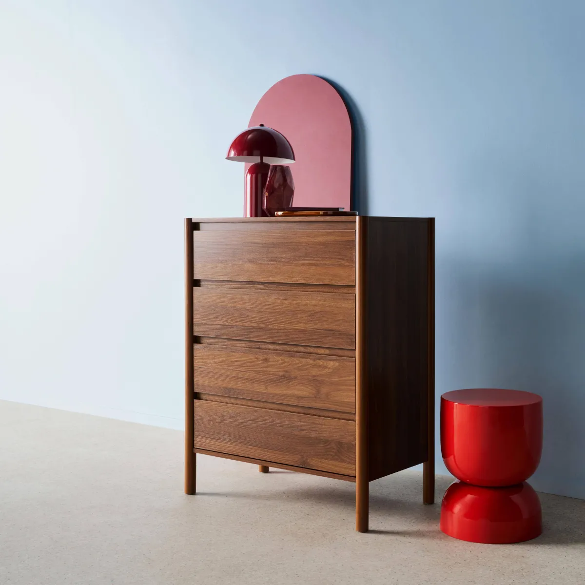sweeek Cassettiera decorativa in legno 4 cassetti