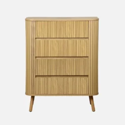 sweeek Cassettiera decorazione striata 4 cassetti
