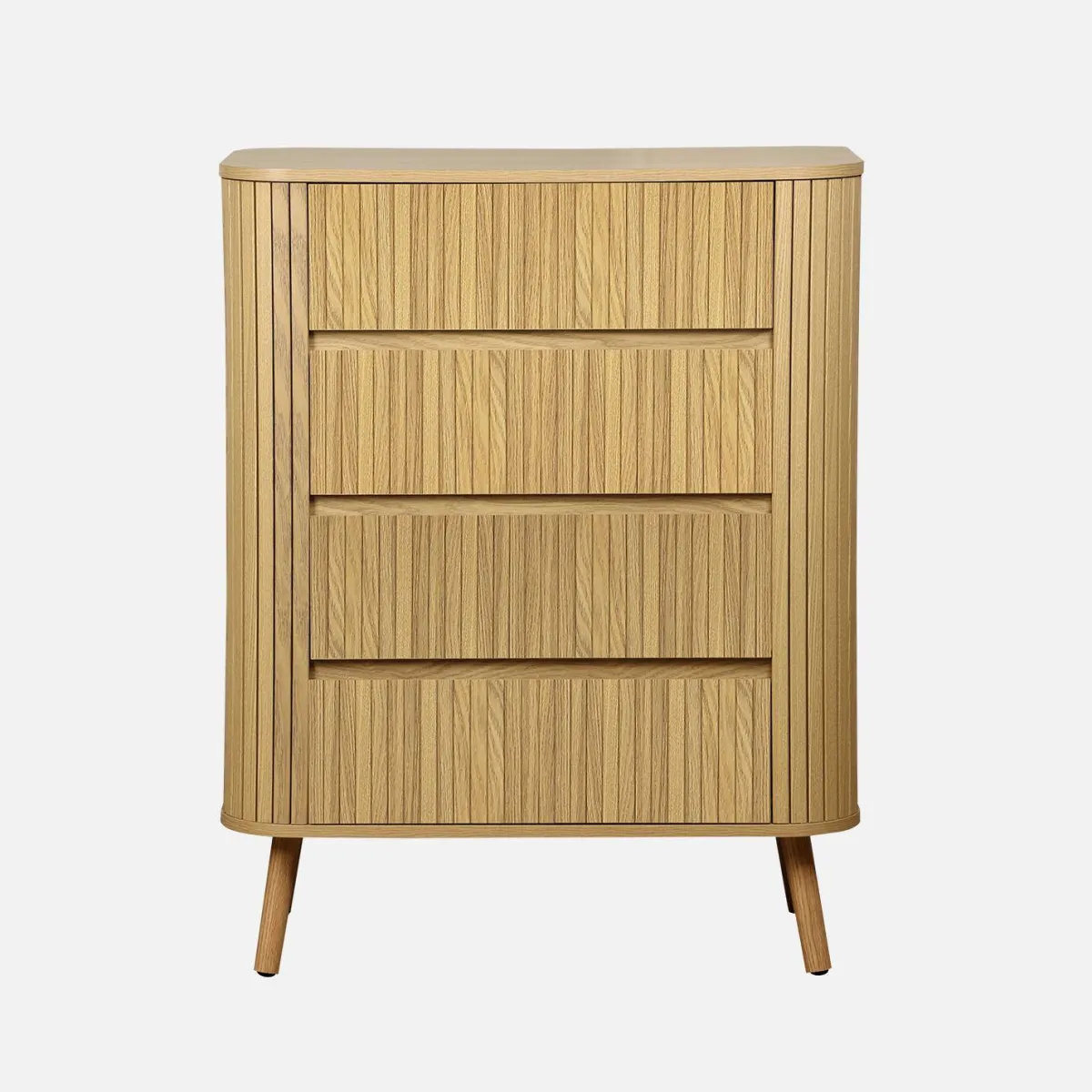 sweeek Cassettiera decorazione striata 4 cassetti