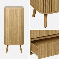 sweeek Cassettiera decorazione striata 4 cassetti