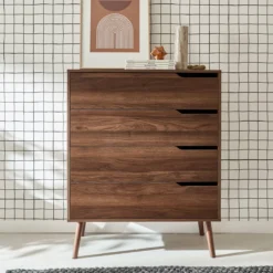 sweeek Cassettiera effetto legno, 4 cassetti