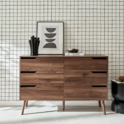 sweeek Cassettiera effetto legno, 6 cassetti