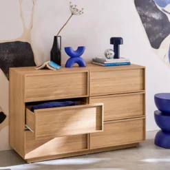 sweeek Cassettiera effetto legno 6 cassetti