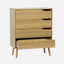Cassettiera effetto legno, 4 cassetti