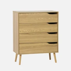 Cassettiera effetto legno, 4 cassetti