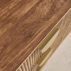 sweeek Cassettiera effetto legno di mango scanalata 6 cassetti