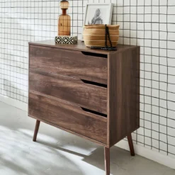 sweeek Cassettiera effetto legno di noce, 3 cassetti