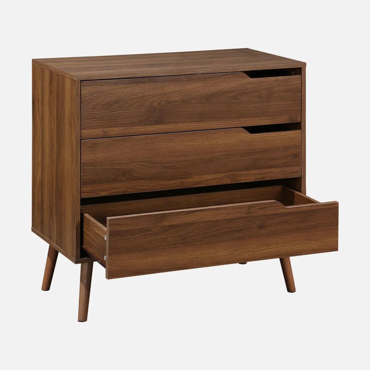 sweeek Cassettiera effetto legno di noce, 3 cassetti