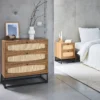 sweeek Cassettiera effetto legno e canna, 3 cassetti