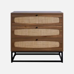 sweeek Cassettiera effetto legno e canna, 3 cassetti