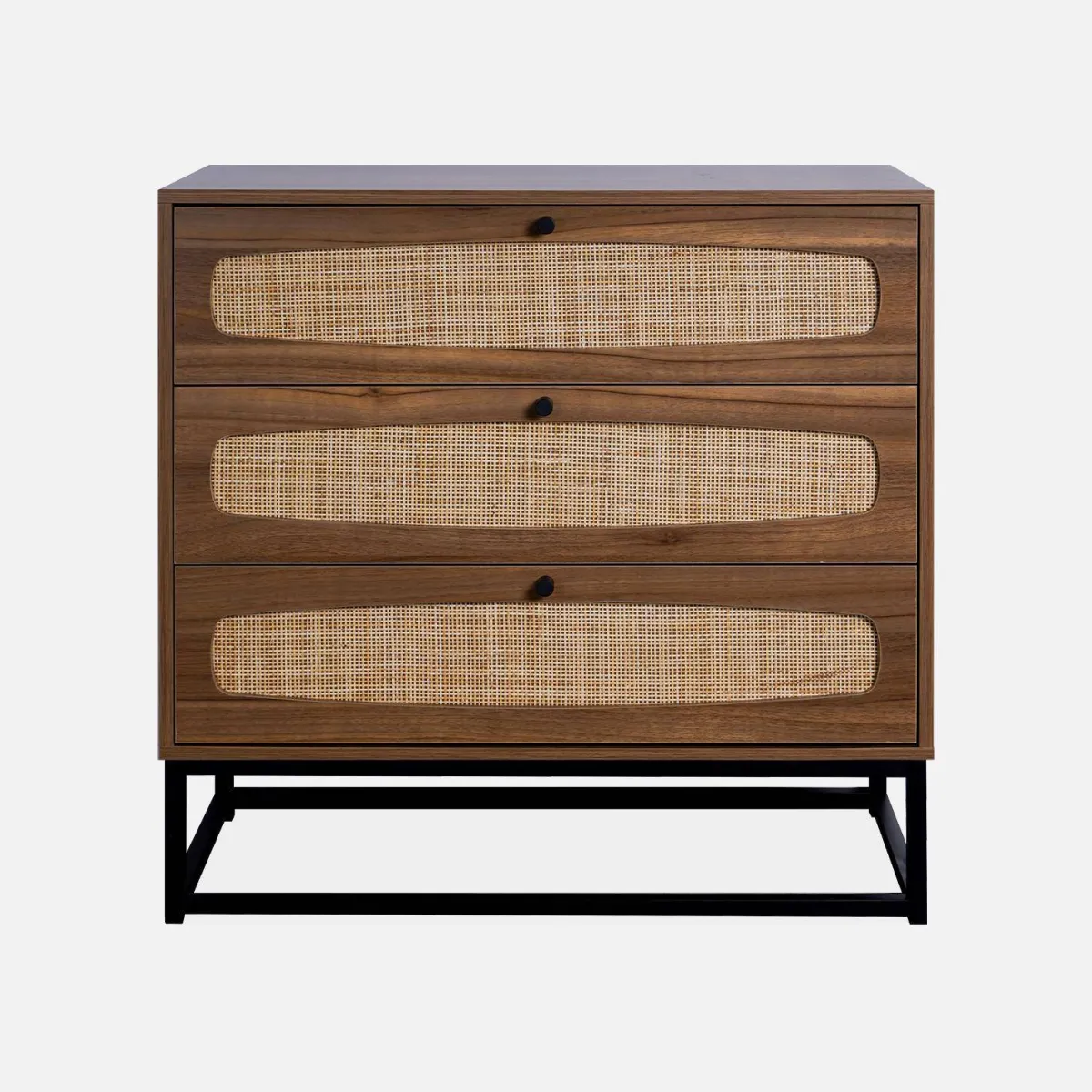 sweeek Cassettiera effetto legno e canna, 3 cassetti