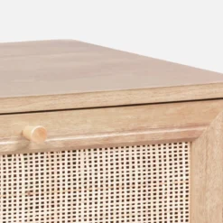 sweeek Cassettiera effetto legno e canna da zucchero a 4 cassetti