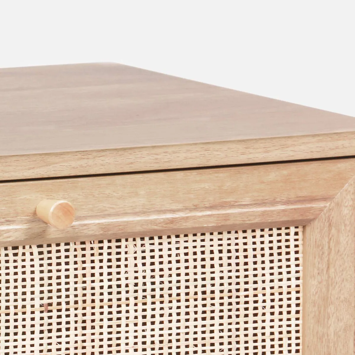 sweeek Cassettiera effetto legno e canna da zucchero a 4 cassetti