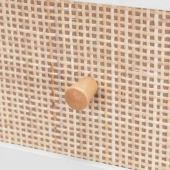 Cassettiera effetto legno e canna 3 cassetti