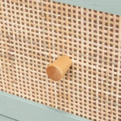 Cassettiera effetto legno e canna 3 cassetti