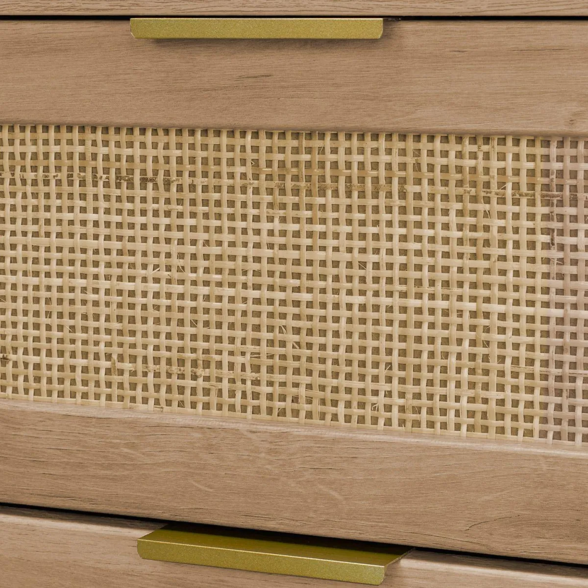 sweeek Cassettiera in legno e canna arrotondata, 6 cassetti