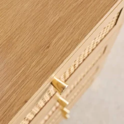 sweeek Cassettiera in legno e canna con 4 cassetti