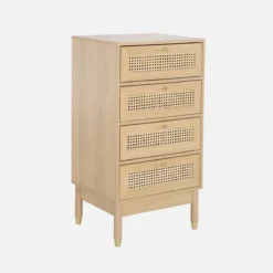 sweeek Cassettiera in legno e canna con 4 cassetti