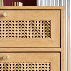 sweeek Cassettiera in legno e canna con 4 cassetti