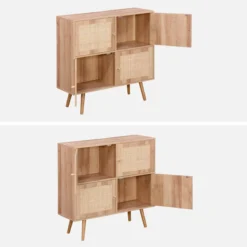 sweeek Cassettiera per bambini a 4 ante effetto legno