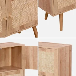 sweeek Cassettiera per bambini a 4 ante effetto legno