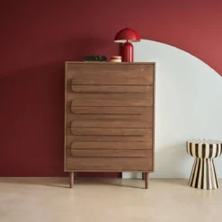 sweeek Cassettiera vintage effetto legno 5 cassetti