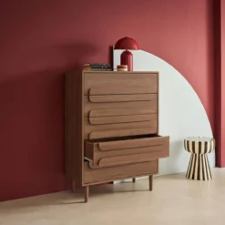 sweeek Cassettiera vintage effetto legno 5 cassetti