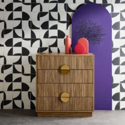 sweeek Cassettone con effetto legno di mango a 4 cassetti