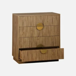 sweeek Cassettone con effetto legno di mango a 4 cassetti